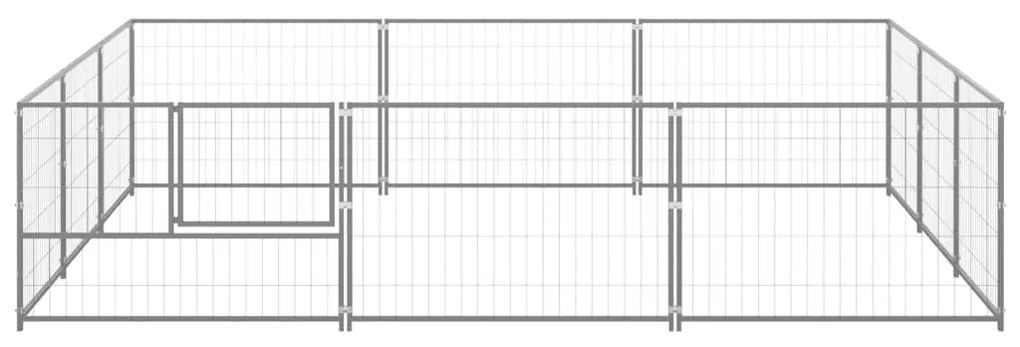 Canil para cães 9 m² aço prateado