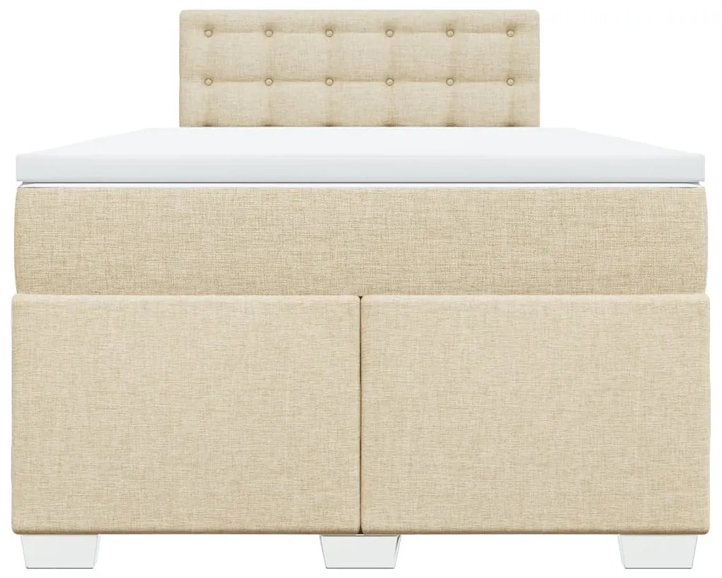 Cama boxspring com colchão 120x190 cm tecido cor creme