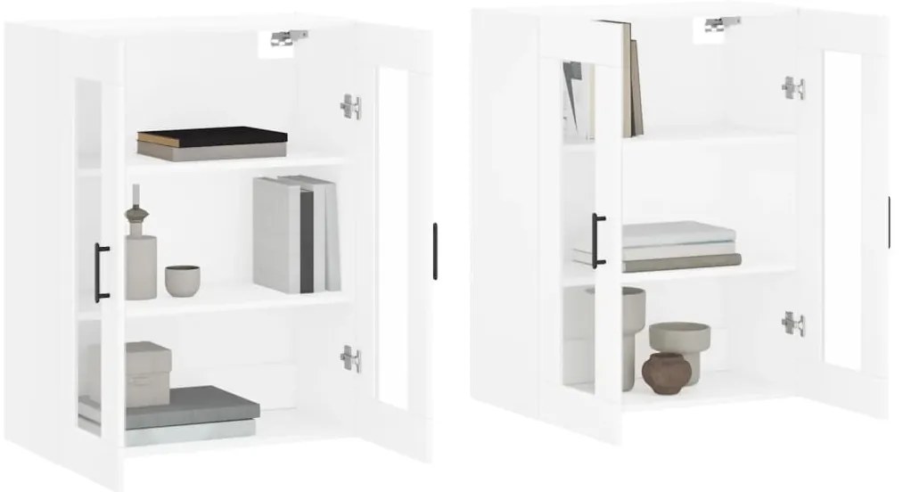 Móveis de parede 2 pcs derivados de madeira branco