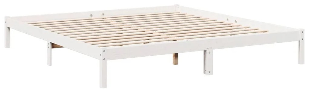 Cama extra longa sem colchão 180x220 cm pinho maciço branco