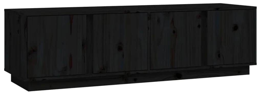 Móvel de TV 140x40x40 cm madeira de pinho maciça preto