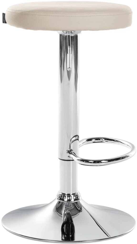 Banco de bar Ponte em couro sintético e com estrutura cromada 38,5 x 60-81 x 38,5 cm Creme