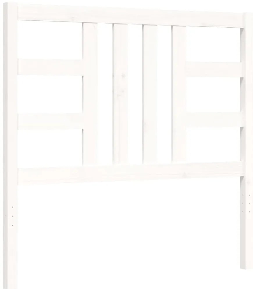 Cama sem colchão 100x200 cm madeira de pinho maciça branco