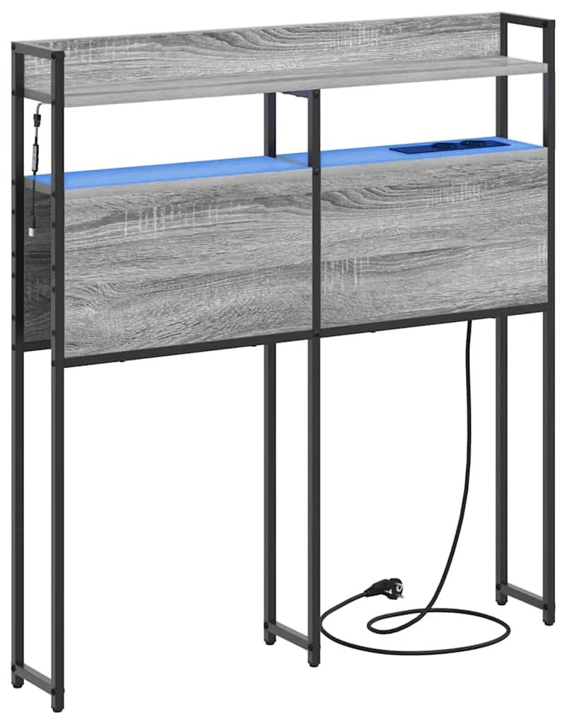 Cabeceira de armazenamento Cinza sonoma 100 cm