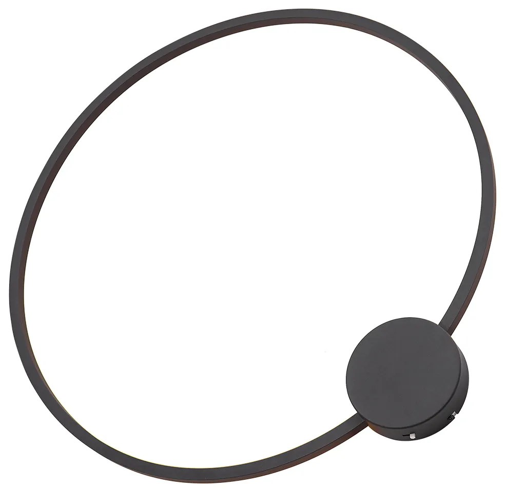 Candeeiro de parede de design preto 67cm incl. LED regulável em 3 níveis - Anello Moderno