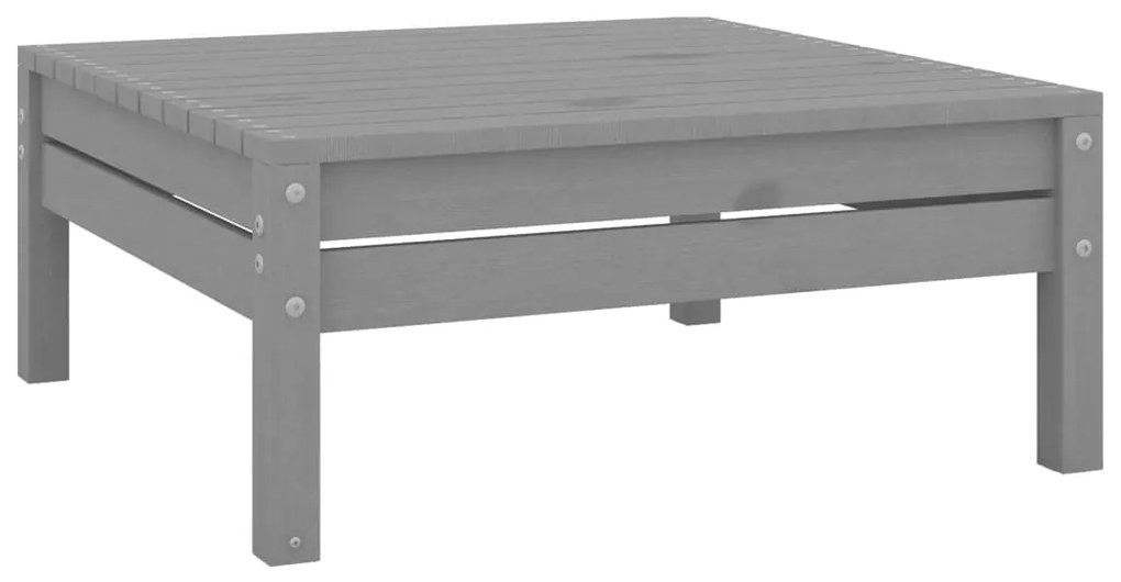 6 pcs conjunto lounge de jardim pinho maciço cinzento
