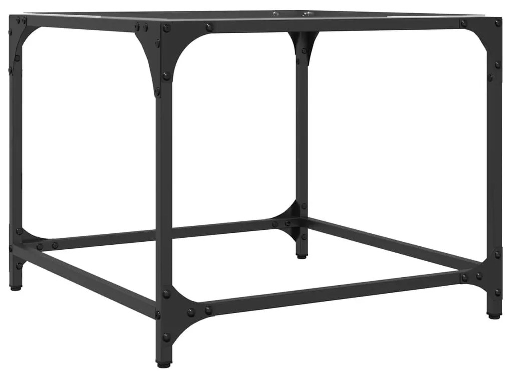 Mesa de centro c/ topo em vidro transparente 50x50x40 cm aço