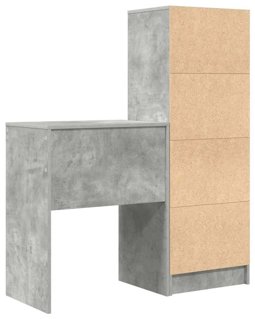 Mesa com Armazenamento Cinza Betão