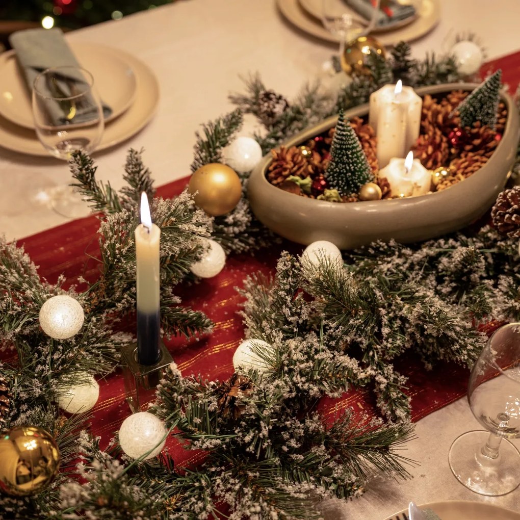 Grinalda de Natal branca com dourado 270cm incl. LED com temporizador - Jack