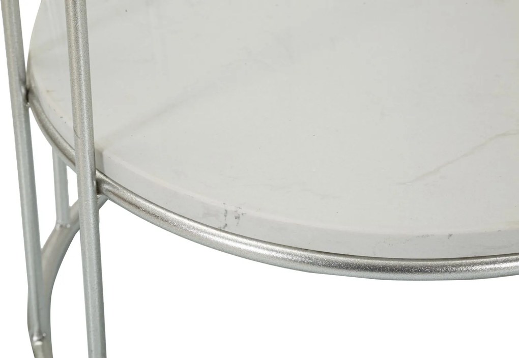 MESA DE APOIO TOWERY Ø 40X76 CM PRATEADA