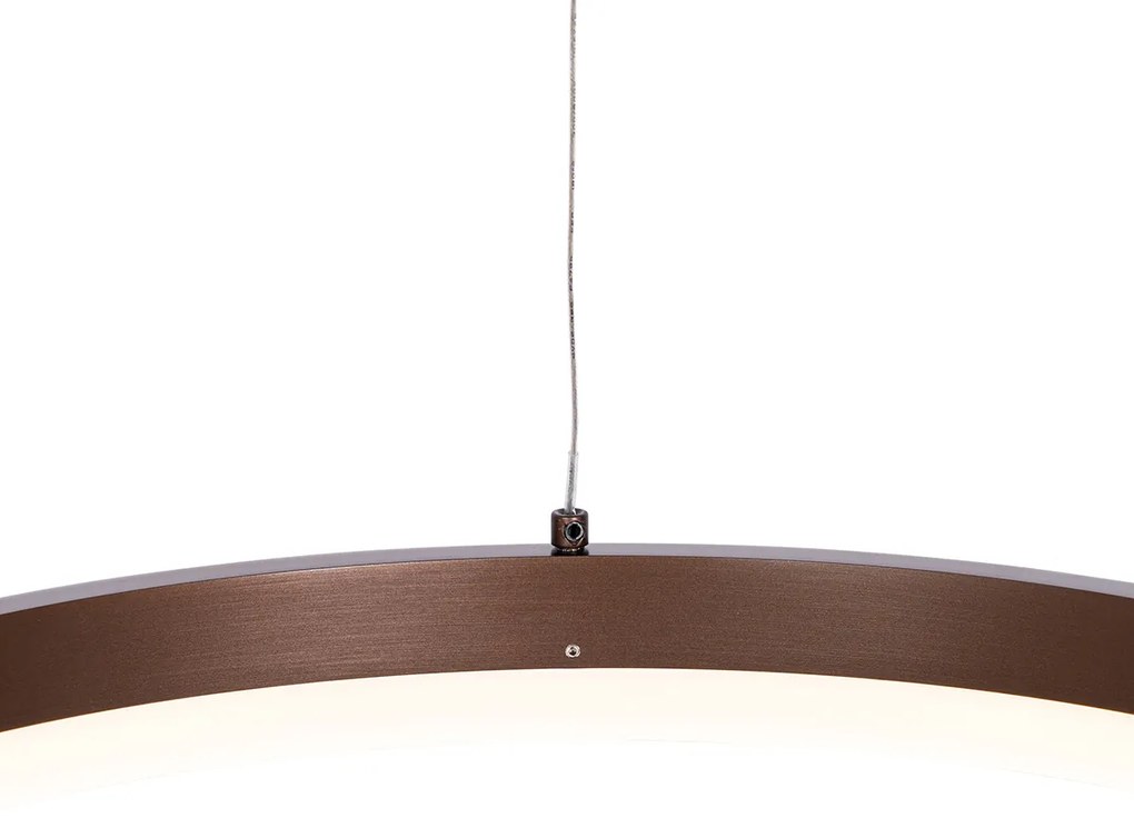 Candeeiro de suspensão bronze escuro 40 cm com LED regulável em 3 etapas - Anello Moderno