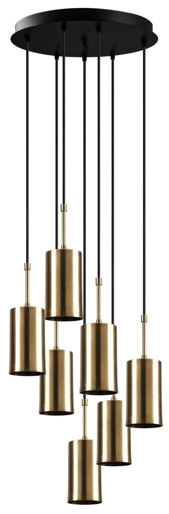 Candeeiro de Teto Kem – Dourado e Preto – Diâmetro 43 cm, Altura 120 c