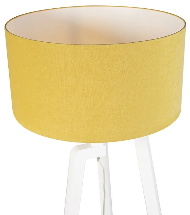 Candeeiro de pé moderno branco com aba de milho 50 cm - Puros Country / Rústico,Moderno