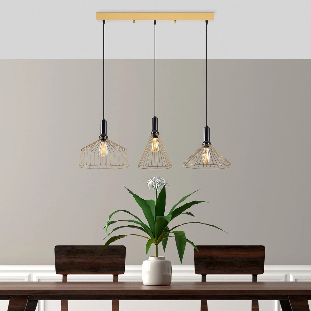 **** Candeeiro Suspenso Dear – Ouro Brilhante – 104 x 34 x 135 cm
**