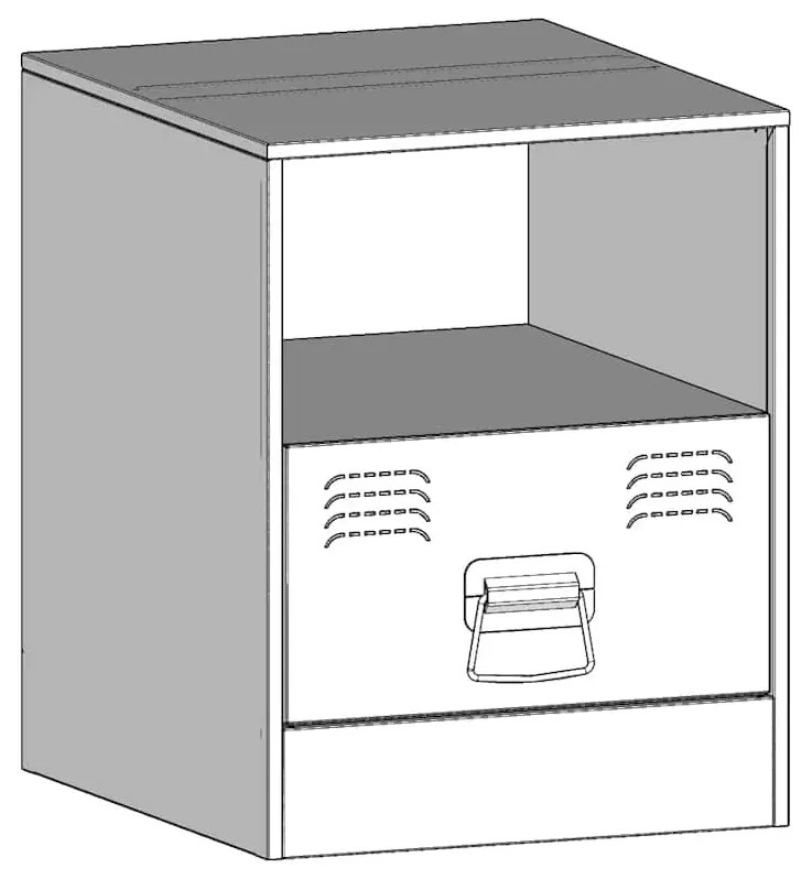 Mesa de cabeceira 34,5x39x44 cm aço rosa