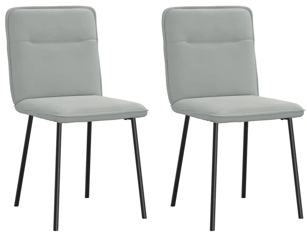 Cadeiras de jantar 2 pcs veludo cinzento-claro