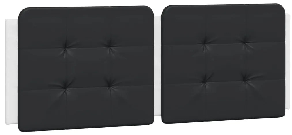 Cama com colchão 140x200 cm couro artificial preto e branco