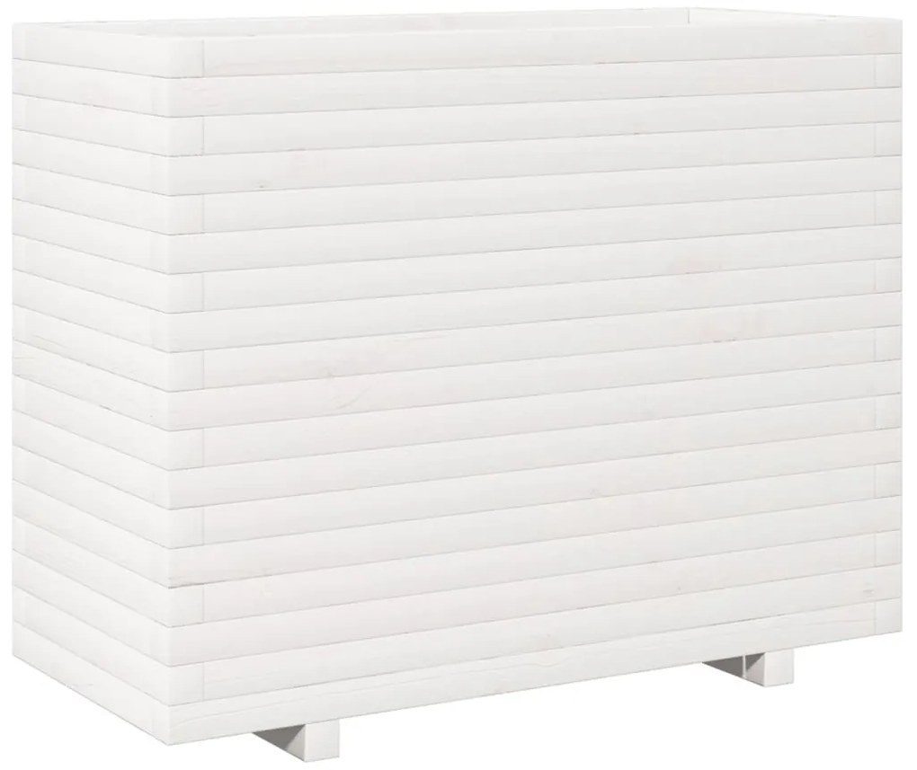 Vaso/floreira de jardim 90x40x72,5 cm pinho maciço branco