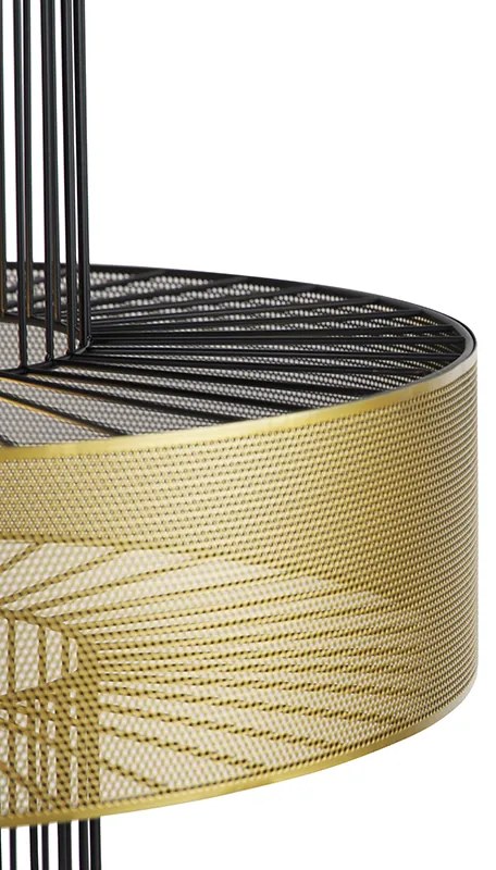Candeeiro de suspensão design dourado com preto 50 cm - Tess Design