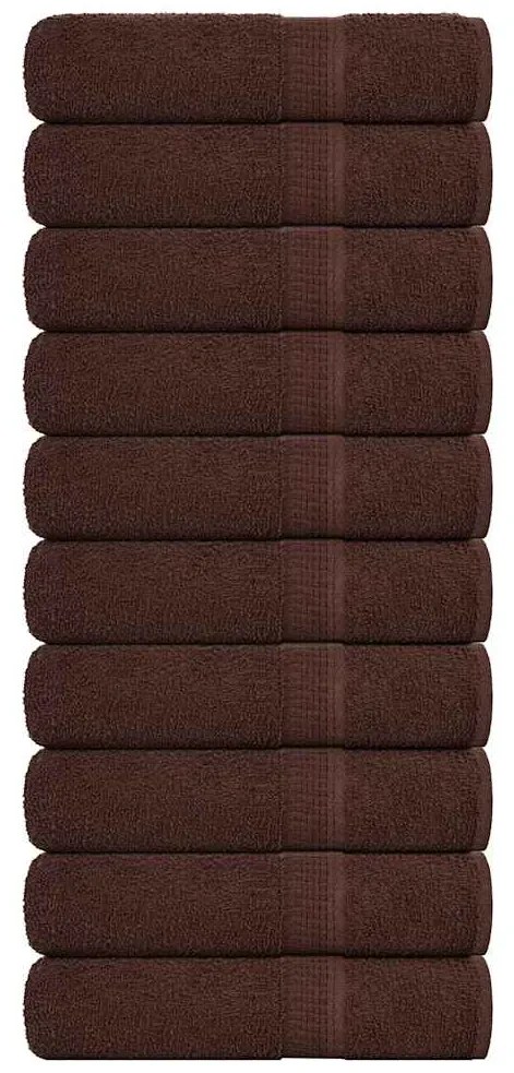 vidaXL Toalhas de banho 10 pcs 70x140 cm 360 gsm 100% algodão castanho