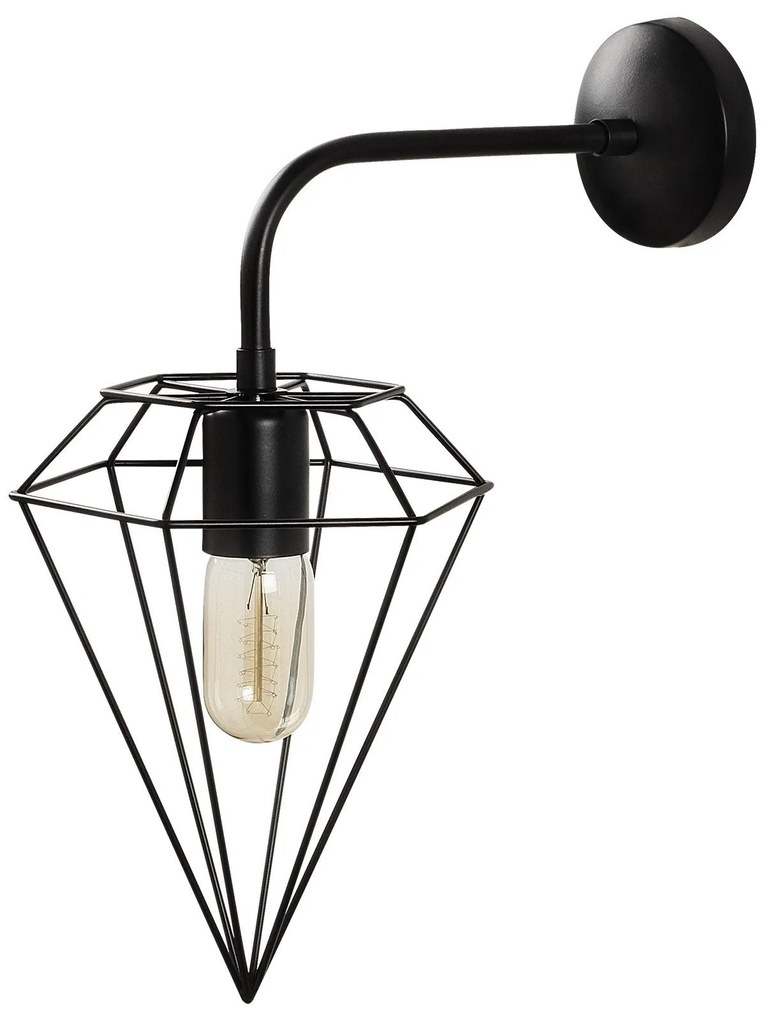 Candeeiro de Parede Elmas – Preto – 20 x 37 cm