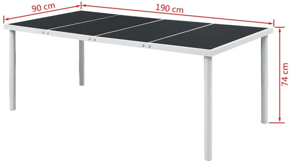Conjunto de jantar para jardim 9 pcs preto