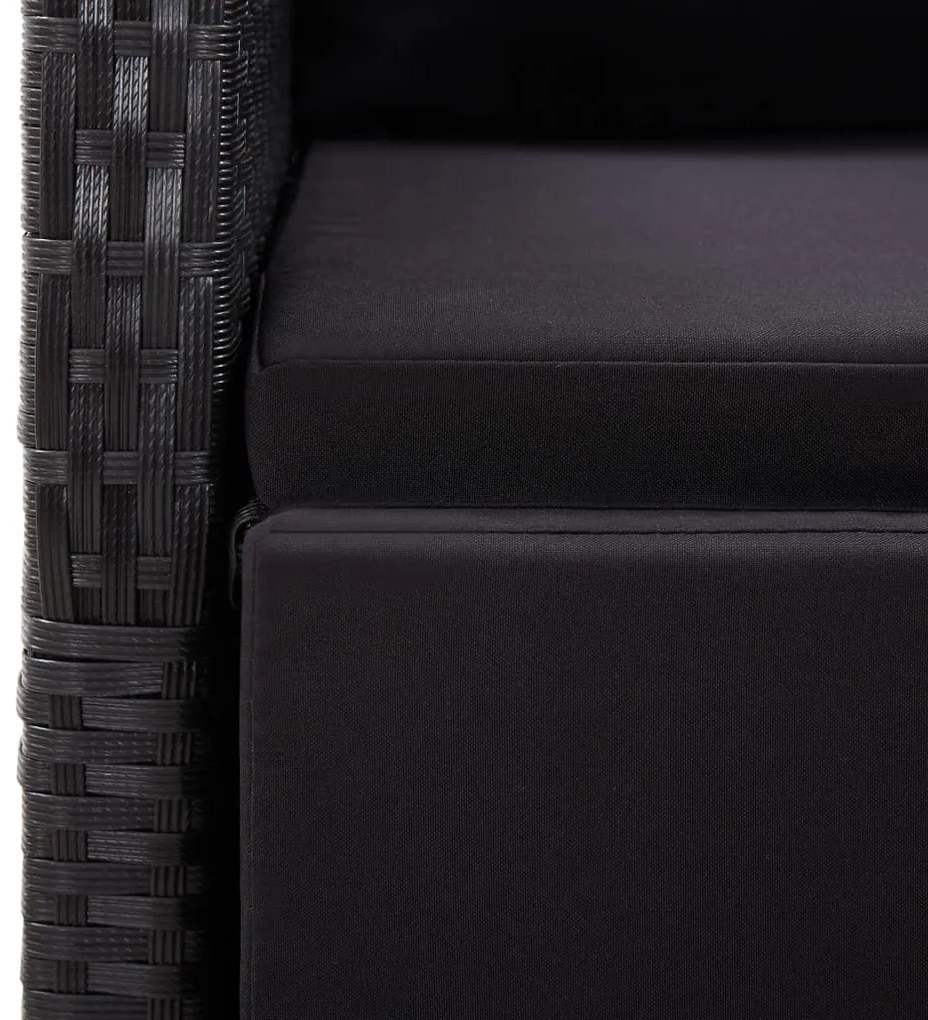 5 pcs conjunto de jantar para jardim preto