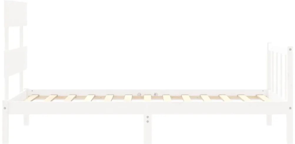 Cama sem colchão 90x200 cm madeira de pinho maciça branco