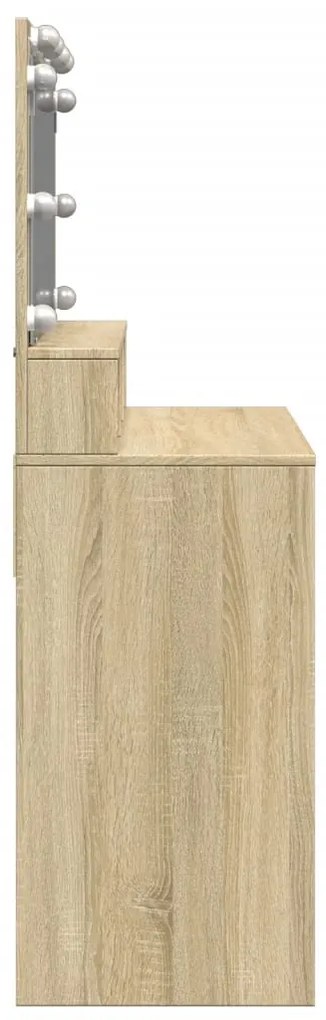 Toucador com LED 80x41x134,5 cm carvalho sonoma