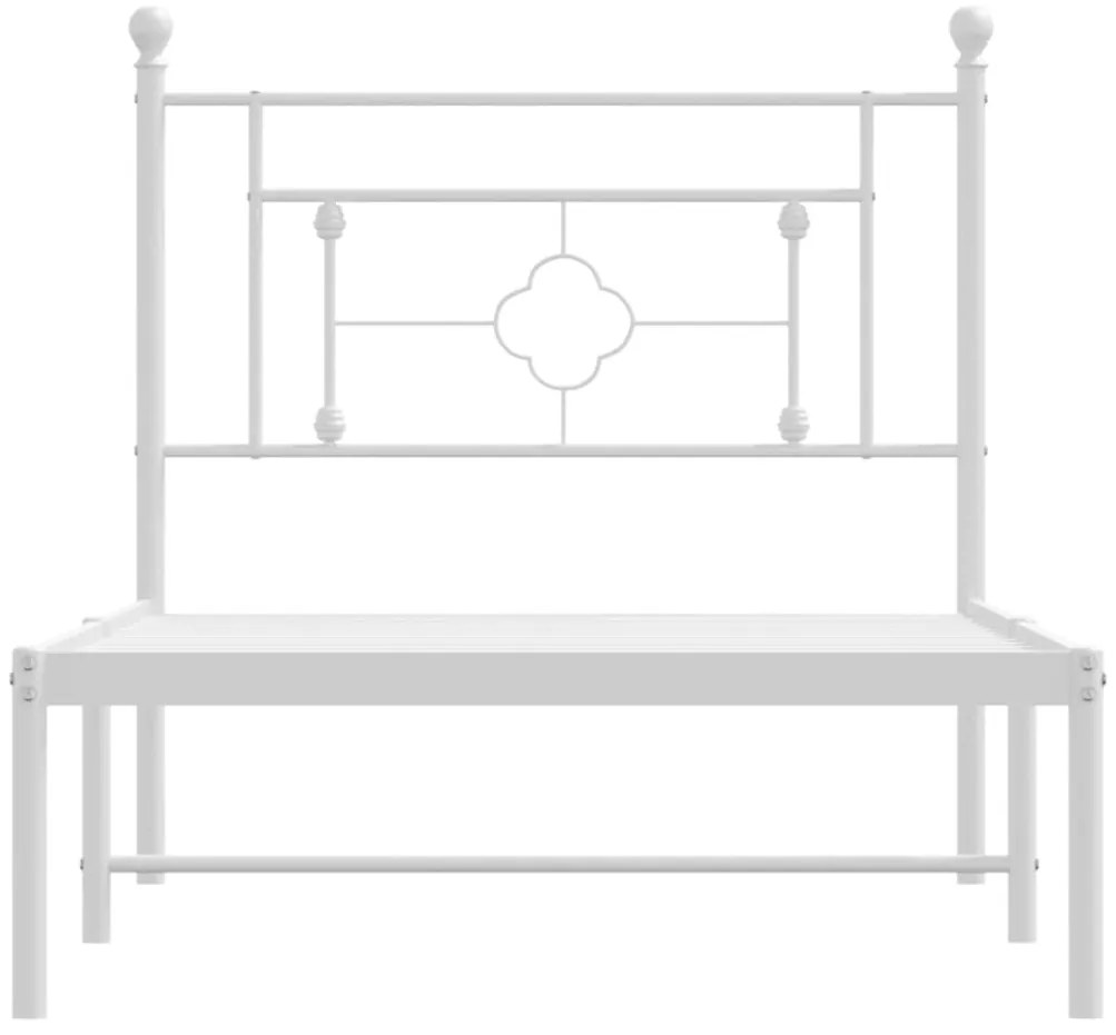 Estrutura de cama com cabeceira 90x200 cm metal branco