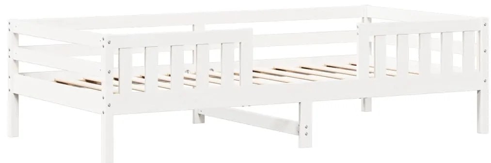 Conj. cama e banco c/ telhado 75x190 cm pinho maciço branco