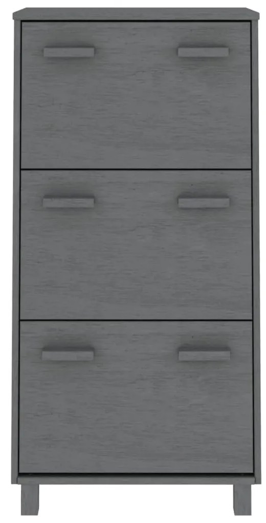 Sapateira HAMAR 59,5x35x117 cm pinho maciço cinza-escuro