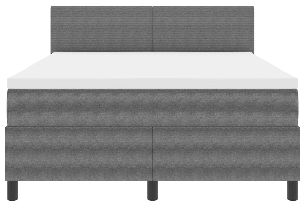 Cama Box Spring com Colchão Cinza 160x200 cm Tecido de Veludo