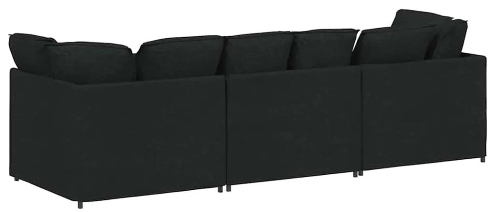 Sofá modular com almofadas tecido preto