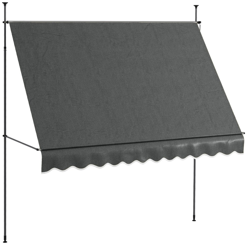 Toldo Manual Retrátil com Manivela 300x120x210-300 cm Toldo para Varan