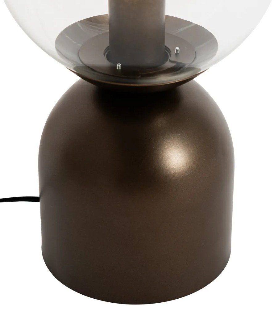 Candeeiro de mesa Hotel Chic bronze escuro com vidro transparente - Pallon Trend Chique de hotel