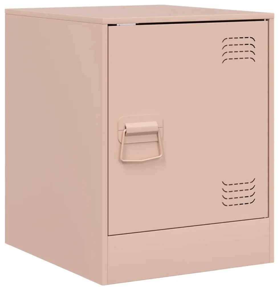 Mesas de cabeceira 2 pcs 34,5x39x44 cm aço rosa