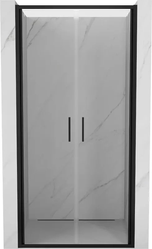 Mexen Exo portas de duche duplas articuladas 70 cm, transparentes, pretas - 814-070-000-70-00