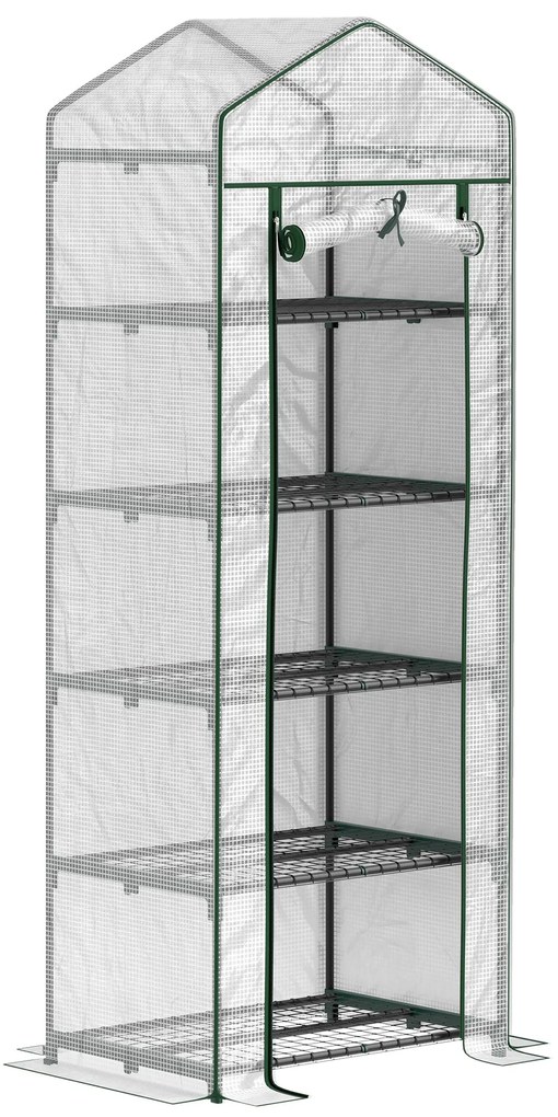 Estufa de Jardim Vertical 69x49x193 cm com 5 Prateleiras Estufa para P