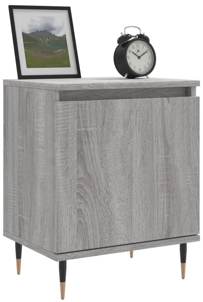 Mesa de cabeceira 40x30x50 cm derivados de madeira cinza sonoma