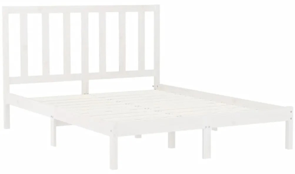 Estrutura de cama 160x200 cm madeira maciça branco