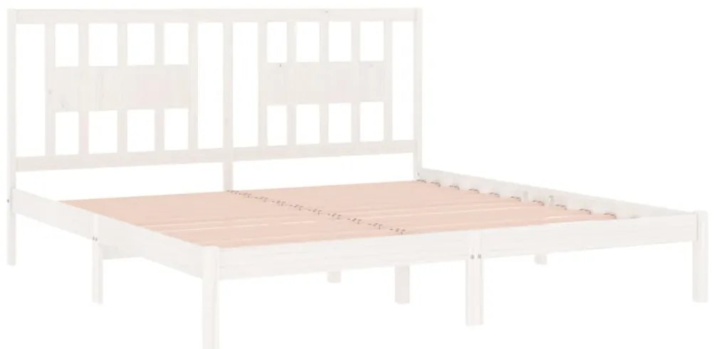 Estrutura de cama 200x200 cm pinho maciço branco