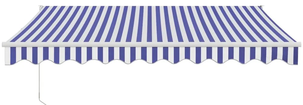 Toldo retrátil automático 3,5x2,5 m azul e branco