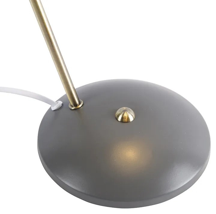 Candeeiro de mesa retro cinzento com bronze - Milou Moderno