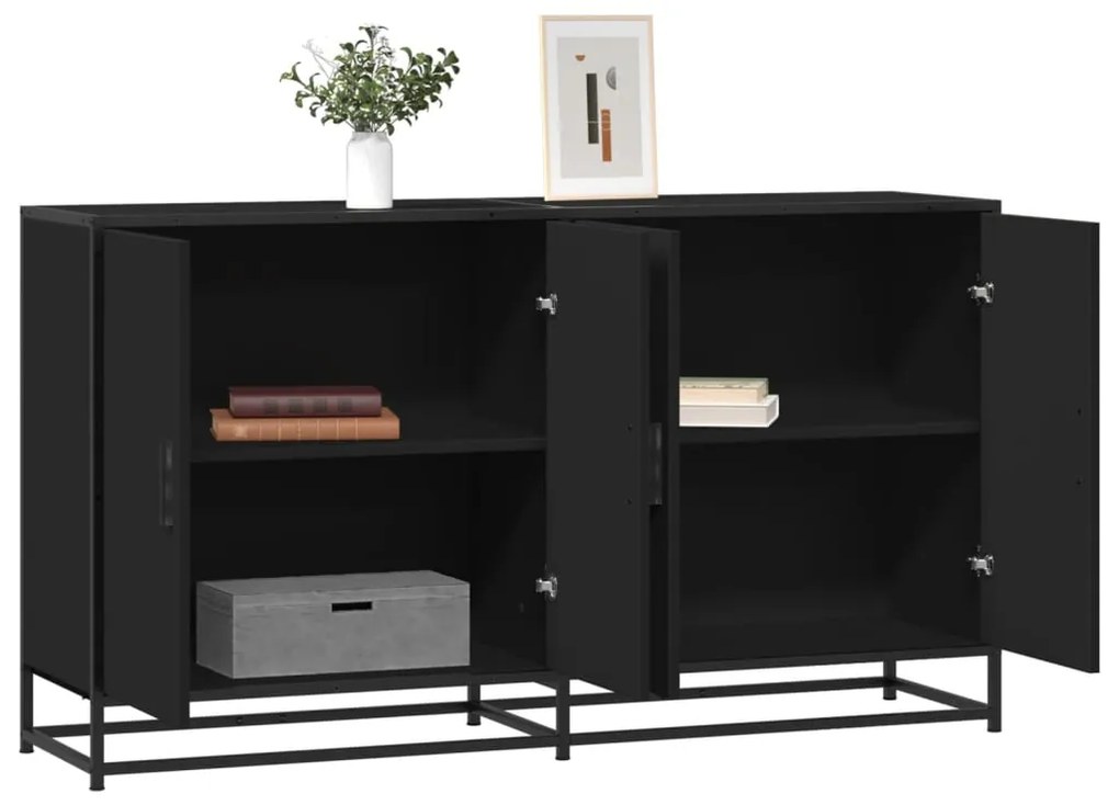 vidaXL Aparador 134x35x76 cm derivados de madeira preto