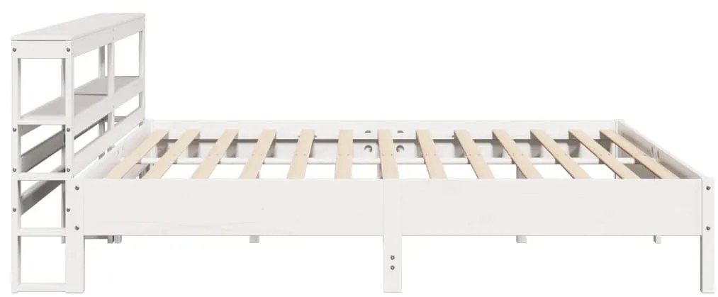 Cama sem colchão 200x200 cm madeira de pinho maciça branco