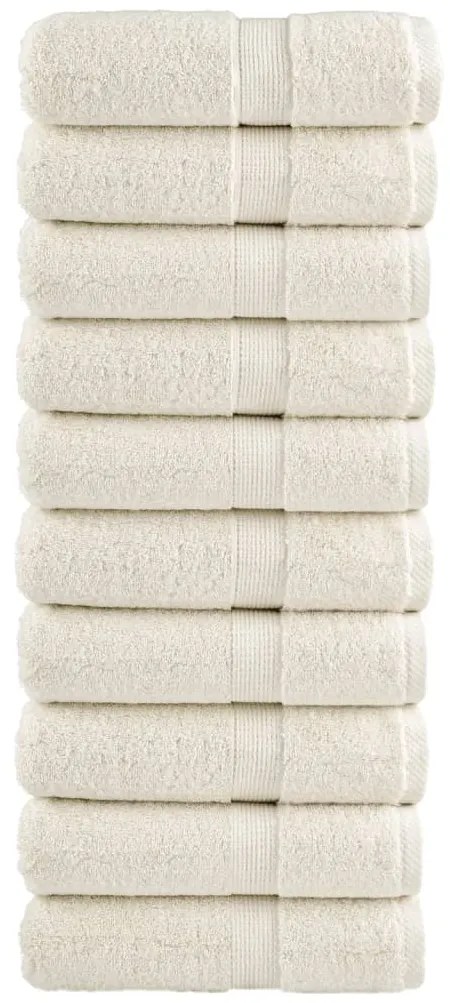 Toalhas de mãos premium SOLUND 10 pcs 30x30 cm 600 g/m2 creme