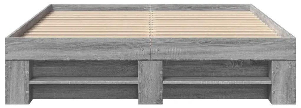 Estrutura cama 120x190 cm derivados de madeira cinzento sonoma