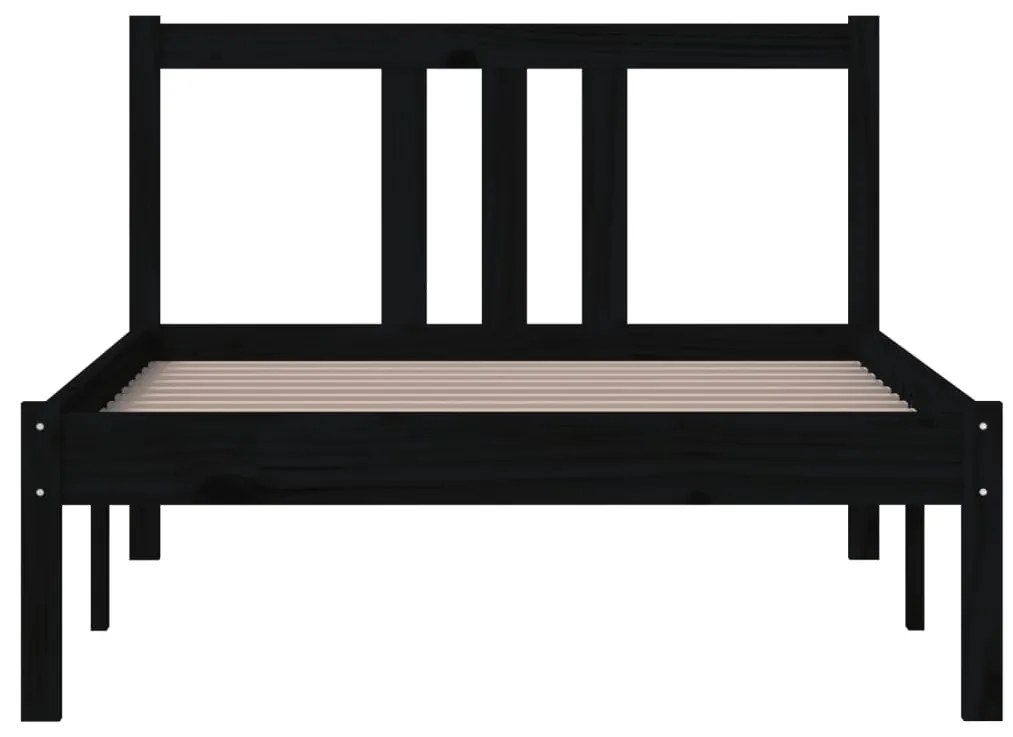 Estrutura de cama 90x200 cm madeira maciça preto