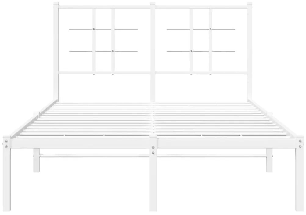 Estrutura de cama com cabeceira 120x200 cm metal branco
